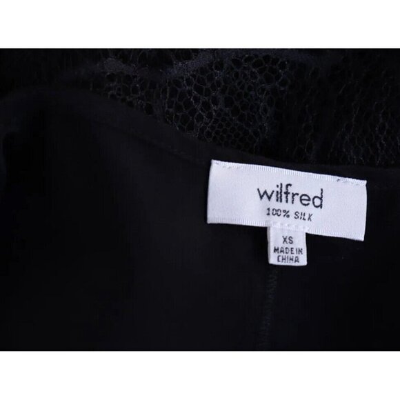 Wilfred Aritzia Women's Size XS Black Chimere Camisole Silk Lace Trim Tank Top - Picture 3 of 6